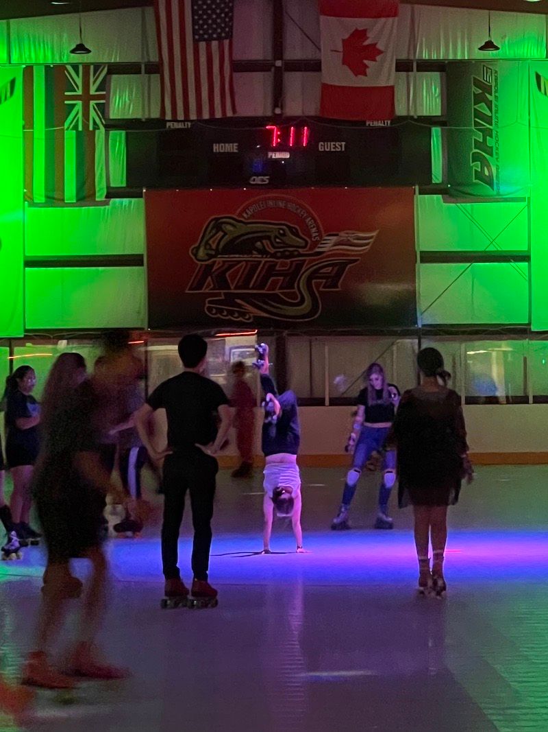 Skater doing a handstand